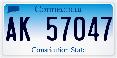 CT license plate AK57047
