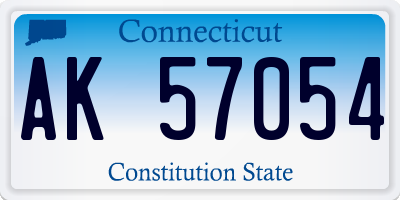CT license plate AK57054