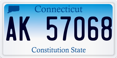 CT license plate AK57068