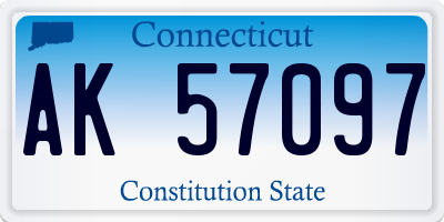 CT license plate AK57097