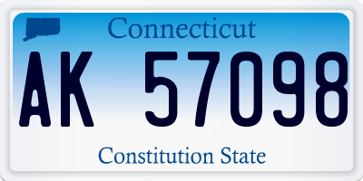 CT license plate AK57098