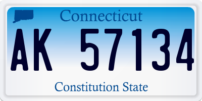 CT license plate AK57134