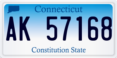 CT license plate AK57168