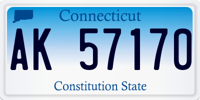 CT license plate AK57170