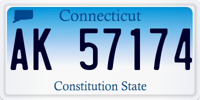 CT license plate AK57174