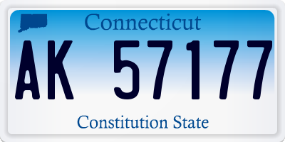 CT license plate AK57177