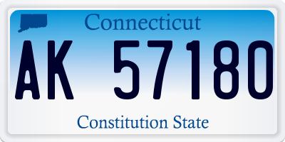 CT license plate AK57180