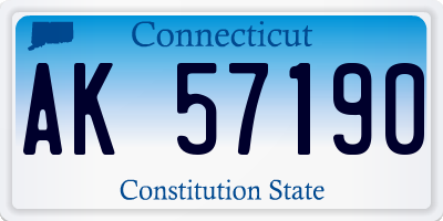 CT license plate AK57190