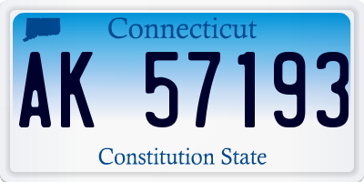 CT license plate AK57193