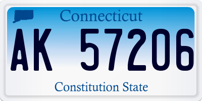 CT license plate AK57206