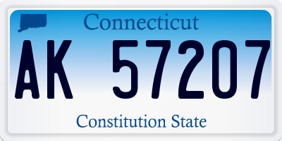 CT license plate AK57207