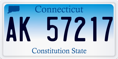 CT license plate AK57217