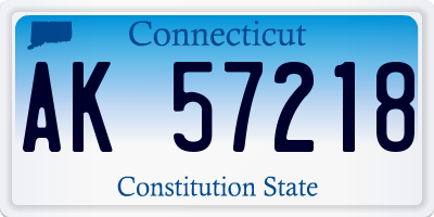 CT license plate AK57218