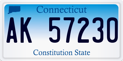 CT license plate AK57230