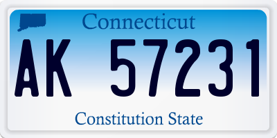 CT license plate AK57231