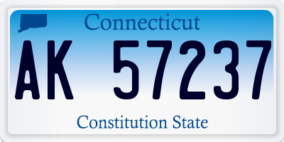 CT license plate AK57237