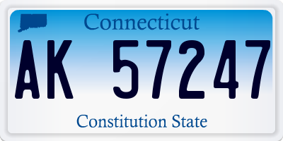CT license plate AK57247
