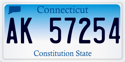 CT license plate AK57254