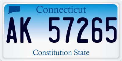 CT license plate AK57265