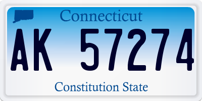 CT license plate AK57274