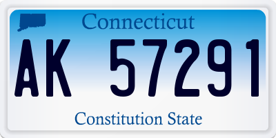 CT license plate AK57291