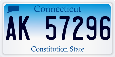 CT license plate AK57296