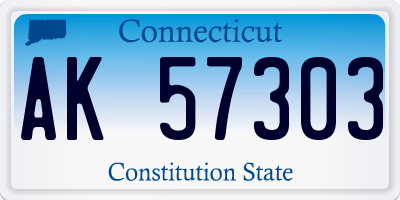 CT license plate AK57303