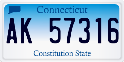 CT license plate AK57316