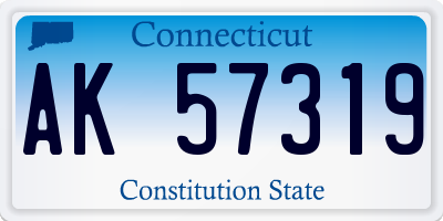 CT license plate AK57319