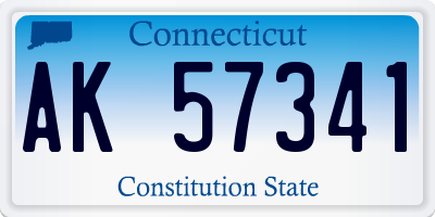 CT license plate AK57341