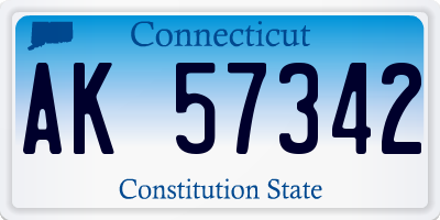 CT license plate AK57342