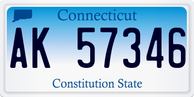 CT license plate AK57346