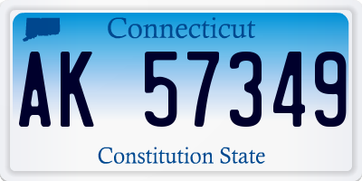 CT license plate AK57349