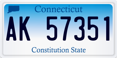 CT license plate AK57351