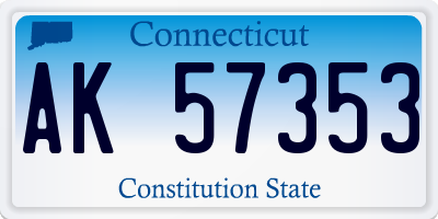 CT license plate AK57353