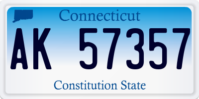CT license plate AK57357