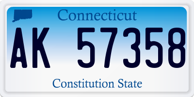 CT license plate AK57358