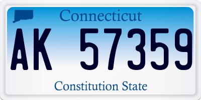 CT license plate AK57359