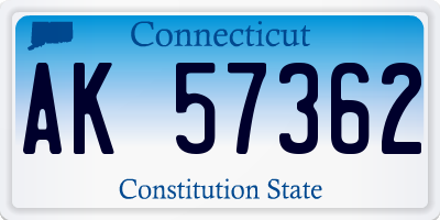 CT license plate AK57362