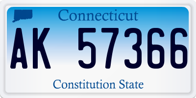 CT license plate AK57366