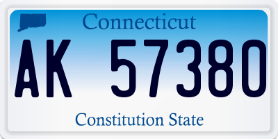CT license plate AK57380