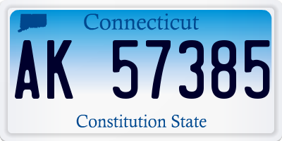 CT license plate AK57385