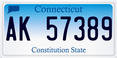 CT license plate AK57389