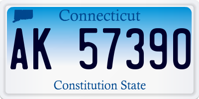 CT license plate AK57390
