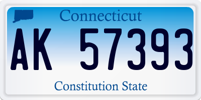 CT license plate AK57393