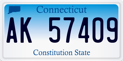 CT license plate AK57409