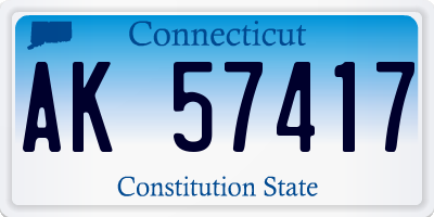 CT license plate AK57417