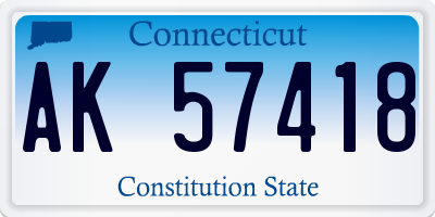 CT license plate AK57418