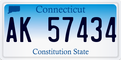CT license plate AK57434