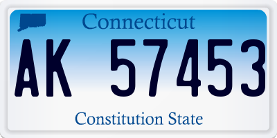 CT license plate AK57453